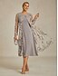 voordelige Jassen-Dames Blazer Jas Ademend Kant Geborduurd Open Voorkant Elegant Bloemig Dagelijks Formeel Bruiloft gast Normaal Ronde hals Normale pasvorm 3/4 mouw bovenkleding Mauve Champagne Licht Paars Zomer Lente