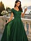 baratos Comprimento do chão-Vestido de convidada de casamento longo até o chão em forma de A vestidos formais vestido de gala vestido para mãe da noiva vestido com mangas curtas decote coração elegante formal convidada de