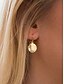 billige Øredobber for kvinner-Bohemske hamrede skive-øredobber til dame, lette dingleøredobber i legering, flerfargede vintage-smykker for kvinner, perfekte for hverdagsbruk, ferie, strand og festbruk