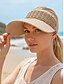 baratos Chapéus Femininos-Chapéu feminino casual esportivo com viseira, em malha de poliéster elástica com aba larga, leve, respirável e ajustável, perfeito para uso diário, férias, praia, esportes ao ar livre e viagens.