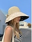 abordables Sombreros de mujer-Sombrero de sol plegable estilo boho para mujer con bolsa de almacenamiento, portátil, de poliéster, con ala ancha, ideal para la playa, disponible en varios colores para uso diario informal, viajes y vacaciones.