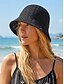 abordables Sombreros de mujer-Sombrero tipo cubo bohemio de poliéster tejido a crochet para mujer, reversible, plegable y fácil de guardar, disponible en varios colores para uso diario informal, vacaciones en la playa y viajes.