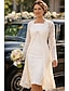 preiswerte Mamas Kleidersets-Zweiteilig Schlauchkleid Tee-Länge Kleid für Hochzeitsgäste Brautmutterkleid Ärmellos Quadrathals Elegant Hochzeitsgast Hochzeitsfeier Kirche Chiffon Spitze Jackenkleider mit Spitze Einfarbig