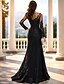 cheap Mermaid Evening Dresses-Mermaid Trumpet Sweep Brush Train Prom Dresses Evening Gown Ball Gown Formal Dress Sparkle Sparkle &amp; Shine Sexy Long Sleeve Illusion Neck Prom Carnival Lace with Appliques