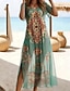 abordables Robes de plage-Femmes Maillots de Bain Une Pièce Vêtement couvrant Maillot Anti UV Robes de bain Robes Maillot de bain Élégant Vacances Fleuri Graphique Col en V Manches courtes Maillots de bain