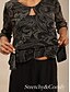 economico Bluse Eleganti-Per donna Camicia Boho Blusa Top Eleganti Glitter Paisley Elegante Manica 3/4 Girocollo Top Regolari Quotidiano Lavoro Ospite di nozze Nero Estate Primavera Autunno
