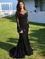 cheap Mermaid Evening Dresses-Mermaid Trumpet Sweep Brush Train Prom Dresses Evening Gown Ball Gown Formal Dress Sparkle Sparkle &amp; Shine Sexy Long Sleeve Illusion Neck Prom Carnival Lace with Appliques