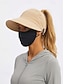 abordables Sombreros de mujer-Sombrero de mujer de poliéster con visera abierta, gorra plegable multicolor de ala ancha con gancho para las orejas, ideal para uso casual, viajes, vacaciones, playa y actividades al aire libre.