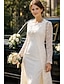 preiswerte Mamas Kleidersets-Zweiteilig Schlauchkleid Tee-Länge Kleid für Hochzeitsgäste Brautmutterkleid Ärmellos Quadrathals Elegant Hochzeitsgast Hochzeitsfeier Kirche Chiffon Spitze Jackenkleider mit Spitze Einfarbig