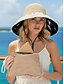 abordables Sombreros de mujer-Sombrero de sol plegable estilo boho para mujer con bolsa de almacenamiento, portátil, de poliéster, con ala ancha, ideal para la playa, disponible en varios colores para uso diario informal, viajes y vacaciones.