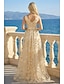 preiswerte Semi-formal / Cocktail-A-Linien Quinceanera Kleider Elegantes Kleid Hochzeit Hochzeitsgast Bodenlang Ärmellos V-Ausschnitt Tüll Rückenlos mit Falten