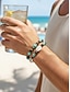 billige Mænds smykker-Herre boheme armbåndssæt med 2 dele, træperler, turkis og muslingeskal, strandferie og hverdags afslappet stil