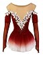 cheap Figure Skating Dresses-Figure Skating Dress Women's Girls' Ice Skating Dress Yellow Pink Dark Purple Patchwork Mesh Spandex High Elasticity Competition Skating Wear Crystal / Rhinestone Dumb Light Fashion Long Sleeve Ice