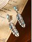 economico Orecchino da donna-Orecchini pendenti da donna in lega turchese stile boho con foglie, orecchini vintage western con piume, perfetti per un look casual, da viaggio, vacanza e resort.