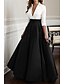 voordelige A-Lijn Avondjurken-A-lijn Tot de grond Avondjurken Baljurk  Formele kleding Elegant en luxueus Halve mouw Stomp Hals Bruiloft gast Satijn met Ruches