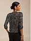 economico Bluse Eleganti-Per donna Camicia Boho Blusa Top Eleganti Glitter Paisley Elegante Manica 3/4 Girocollo Top Regolari Quotidiano Lavoro Ospite di nozze Nero Estate Primavera Autunno