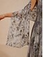 abordables Robe Fleurie-Femmes Robe maxi Robe en Chiffon Robe d'Été Robe trapèze Élégant Vacances Quotidien Vacances robe demoiselle d honneur Fleuri Sans manches Col Bénitier Gris Claire