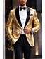 Χαμηλού Κόστους Μπλέιζερ και σακάκι-ανδρική παγιέτα 70s disco retro blazer party sparkle casual jacket μοτίβο μονόστομο με ένα κουμπί μαύρο ασημί μπορντό βασιλικό μπλε χρυσό