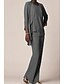 economico Tailleur pantalone della mamma-Tuta Completo Pantalone Lunghezza al pavimento Abito da cerimonia per signora Manica 3/4 Scollo a V Elegante Ospite di nozze Chiffon con Volant