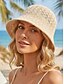 abordables Sombreros de mujer-Sombrero tipo cubo bohemio de poliéster tejido a crochet para mujer, reversible, plegable y fácil de guardar, disponible en varios colores para uso diario informal, vacaciones en la playa y viajes.