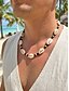 お買い得  メンズジュエリー-メンズ ボヘミアン ウッドビーズ＆シェルネックレス、ビーチバケーションや普段使いのカジュアルジュエリー、旅行や夏の装いにぴったりの軽量で調節可能なアクセサリー