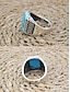 tanie Biżuteria męska-Męski pierścionek vintage boho ze stopu turkusu, w wielu rozmiarach, wyrazista biżuteria na wakacje na plaży, podróże i codzienny ubiór