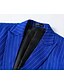 billige Herre Klassiske Blazere-Herre Blazer Virksomhet Cocktailfest Bryllupsfest Mote Fritid Vår &amp; Vinter Polyester Stribe Lomme Knapper Bekvem Enkeltkneppet Blazer Svart Hvit Gul Blå