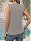 abordables Réservoir Simple-Débardeur femme en camisole sans manches décolleté en V drapé sand texturé léger élégant haut d'été décontracté à formel polyvalent