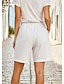 billige Underdele-Dame Shorts med hørfornemmelse Bomuld og hør Bermuda shorts Ferie Basale Afslappet Hverdag Korte Høj Talje Komfort Uelastisk Daglig Aske Sort Hvid Grøn Sommer Forår Regulær