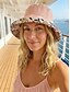 economico Cappelli da donna-Cappello da sole reversibile da donna in poliestere stile bohémien, cappello a secchiello pieghevole a tesa larga multicolore per la spiaggia, ideale per vacanze, viaggi, tempo libero all'aperto e