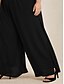 billige Bukser-Dame Chiffon Elegant Fuld længde Medium Talje Elastisk talje Mikroelastisk Afslappet Daglig Rejse Sort Forår, Efterår, Vinter, Sommer