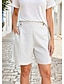 billige Underdele-Dame Shorts med hørfornemmelse Bomuld og hør Bermuda shorts Ferie Basale Afslappet Hverdag Korte Høj Talje Komfort Uelastisk Daglig Aske Sort Hvid Grøn Sommer Forår Regulær