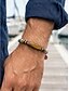 billige Mænds smykker-Herrearmbånd i boheme-stil i titaniumstål og natursten, flerfarvet perlekædearmbånd til strandferie, afslappede sommertøj og hverdagsbrug