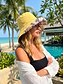 economico Cappelli da donna-Cappello da sole reversibile da donna in poliestere stile bohémien, cappello a secchiello pieghevole a tesa larga multicolore per la spiaggia, ideale per vacanze, viaggi, tempo libero all'aperto e