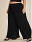 billige Bukser-Dame Chiffon Elegant Fuld længde Medium Talje Elastisk talje Mikroelastisk Afslappet Daglig Rejse Sort Forår, Efterår, Vinter, Sommer