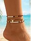 economico Bracciale da donna-Set di cavigliere da donna in lega con perline, stile bohémien, composto da 3 pezzi e regolabile, perfetto per le vacanze al mare, i viaggi estivi e l'uso quotidiano.