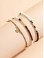 economico Bracciale da donna-Set di cavigliere da donna in lega con perline, stile bohémien, composto da 3 pezzi e regolabile, perfetto per le vacanze al mare, i viaggi estivi e l'uso quotidiano.