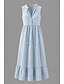 preiswerte Kleider-Damen Langes Kleid Maxikleid Kleider in Leinenoptik 100% Baumwolle Shiftkleid Sommerkleid Elegant Basic Modern Strand Urlaub Ferien Normale Passform Einfach Ärmellos V Ausschnitt Blau Sommer