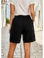 billige Underdele-Dame Shorts med hørfornemmelse Bomuld og hør Bermuda shorts Ferie Basale Afslappet Hverdag Korte Høj Talje Komfort Uelastisk Daglig Aske Sort Hvid Grøn Sommer Forår Regulær