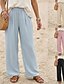 economico gamba larga e vita alta-Per donna Gamba larga Pantaloni Vacanza Essenziale Lunghezza intera Vita Alta Semplice Confortevole Traspirante Inelastico Quotidiano Blu Nero Rosa Albicocca Estate Primavera Vestibilità comoda