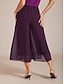 ieftine pantaloni cu picior drept-Pentru femei Picior Larg Pantaloni cu picioare drepte Elegant Lungime până la glezne Talie medie Curea elastică Strech Casual Zilnic Concediu dudă Mov Vânătă Vară Primăvară Toamnă