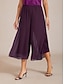 ieftine pantaloni cu picior drept-Pentru femei Picior Larg Pantaloni cu picioare drepte Elegant Lungime până la glezne Talie medie Curea elastică Strech Casual Zilnic Concediu dudă Mov Vânătă Vară Primăvară Toamnă
