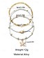 cheap Women's Bracelet-Women's Bohemian Style Alloy Starfish Pendant Anklet Set, 3-Piece Beach Vacation Jewelry, Casual Daily Wear, Lightweight, Adjustable, Trendy Summer Accessory
