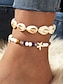 economico Bracciale da donna-Set di cavigliere da donna in stile bohémien con conchiglie e ciondoli a stella, a doppio strato, lunghezza regolabile, perfette per le vacanze al mare, l'uso quotidiano e come accessori estivi.