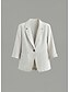 cheap Shirts-Women's Cotton Linen Blazer Comfortable Breathable Pocket Casual Plain Office Street Casual Daily Wear Single Breasted Turndown Regular Fit Long Sleeve Outerwear Yellow Pink Apricot Summer Spring