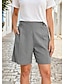 billige Underdele-Dame Shorts med hørfornemmelse Bomuld og hør Bermuda shorts Ferie Basale Afslappet Hverdag Korte Høj Talje Komfort Uelastisk Daglig Aske Sort Hvid Grøn Sommer Forår Regulær