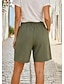 billige Underdele-Dame Shorts med hørfornemmelse Bomuld og hør Bermuda shorts Ferie Basale Afslappet Hverdag Korte Høj Talje Komfort Uelastisk Daglig Aske Sort Hvid Grøn Sommer Forår Regulær