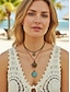 billiga Kvinnors halsband-Halsbandset i bohemisk stil med blandade material, 3-delade smycken, perfekt för vardags- och strandsemesterkläder, perfekt för dagliga bohemiska outfits