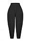 cheap Bottoms-Women's Linen-feel Pants Chinos Summer Pants Pants Trousers Simple Casual Full Length High Waist Plain Pocket Elastic Waist Baggy Comfort Breathability Soft Micro-elastic Daily Vacation Street