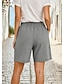 billige Underdele-Dame Shorts med hørfornemmelse Bomuld og hør Bermuda shorts Ferie Basale Afslappet Hverdag Korte Høj Talje Komfort Uelastisk Daglig Aske Sort Hvid Grøn Sommer Forår Regulær